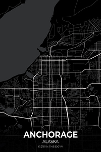 Anchorage Alaska City Map Print