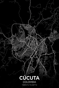 Cucuta Colombia City Map Print