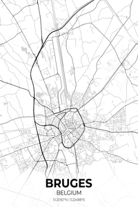 Bruges Belgium City Map Print