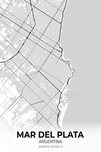 Mar del Plata Argentina City Map Print