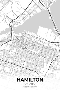 Hamilton Ontario City Map Print