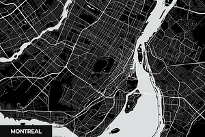 Montreal Quebec City Map Print
