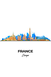 France Skyline Print