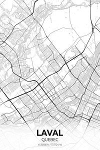 Laval Quebec City Map Print