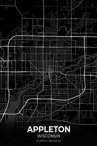 Appleton Wisconsin City Map Print