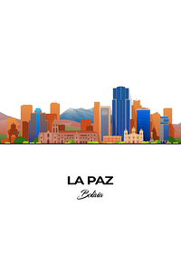La Paz Bolivia City Skyline Print