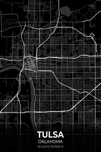 Tulsa Oklahoma City Map Print
