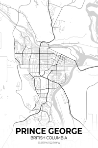Prince George British Columbia City Map Print