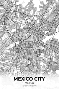 Mexico City Map Print