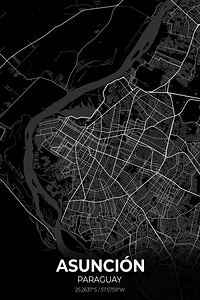 Asuncion Paraguay City Map Print