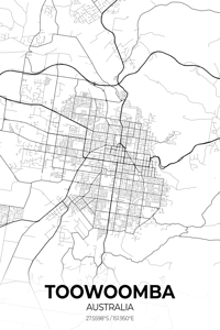 Toowoomba Australia City Map Print