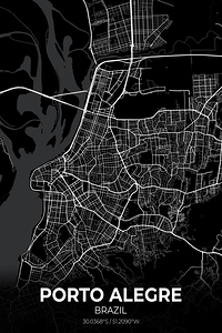Porto Alegre Brazil City Map Print