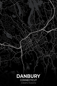 Danbury Connecticut City Map Print