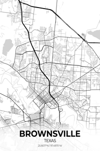 Brownsville Texas City Map Print