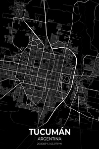 Tucuman Argentina City Map Print