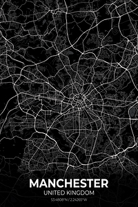 Manchester United Kingdom City Map Print