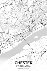 Chester Pennsylvania City Map Print