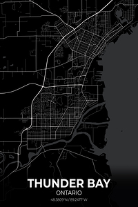 Thunder Bay Ontario City Map Print