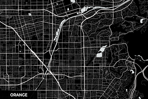 Orange California City Map Print