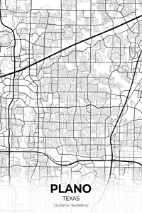Plano Texas City Map Print
