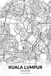 Kuala Lumpur Malaysia City Map Print