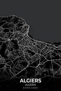 Algiers Algeria City Map Print