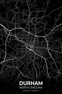 Durham North Carolina City Map Print
