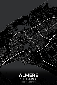 Almere Netherlands City Map Print