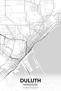 Duluth Minnesota City Map Print