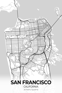 San Francisco California City Map Print