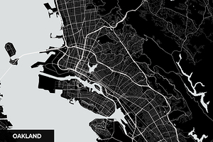 Oakland California City Map Print