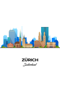 Zurich Switzerland City Skyline Print