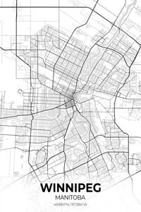 Winnipeg Canada City Map Print