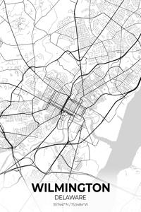 Wilmington Delaware City Map Print