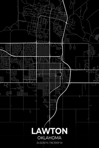 Lawton Oklahoma City Map Print
