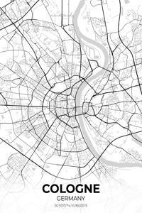 Cologne Germany City Map Print