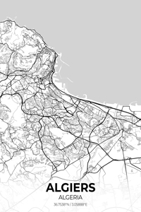 Algiers Algeria City Map Print
