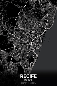 Recife Brazil City Map Print