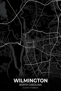 Wilmington North Carolina City Map Print