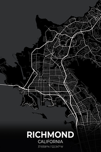 Richmond California City Map Print