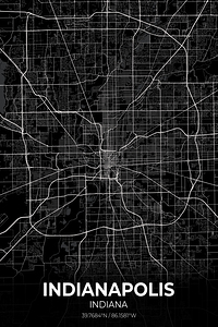 Indianapolis Indiana City Map Print