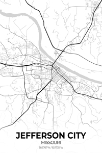 Jefferson City Missouri City Map Print
