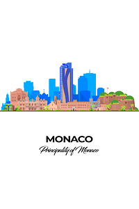Monaco Europe City Skyline Print