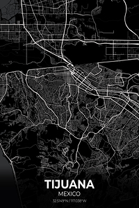 Tijuana Mexico City Map Print