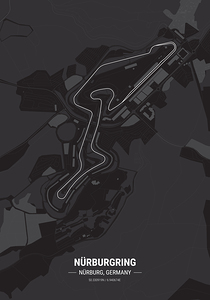  Nurburgring Race Track Map Print