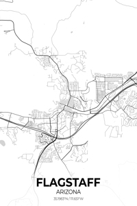 Flagstaff Arizona City Map Print