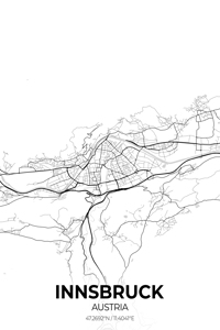 Innsbruck Austria City Map Print