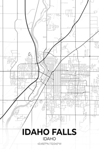 Idaho Falls Idaho City Map Print