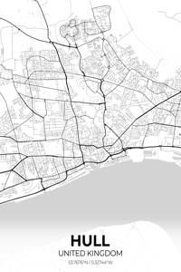 Hull United Kingdom City Map Print