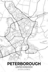 Peterborough United Kingdom City Map Print